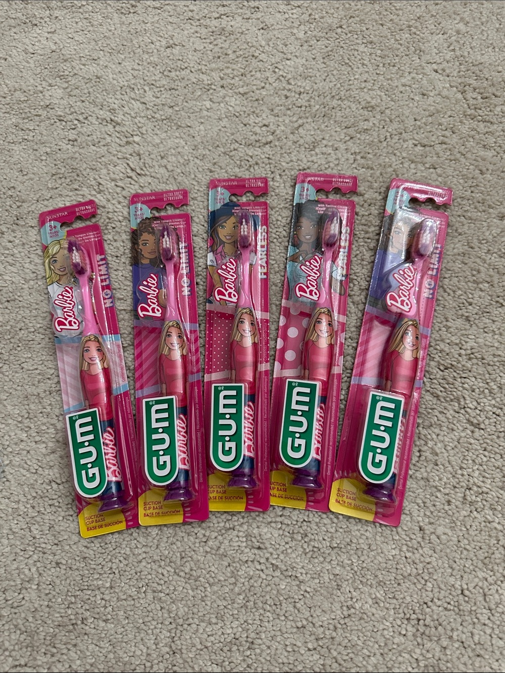 Barbie Kids Toothbrushes Pack - Pink - Bundle of 5